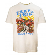 Футболка SCHOTT Heavyweight Tee with Trip Graphic OFF WHITE