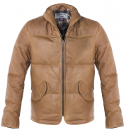 Пуховик кожаный Schott Cowhide Puffer Jacket RUST 514D
