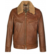 Куртка SCHOTT Antique Cowhide Rancher Jacket with Sheepskin Collar LUGGAGE