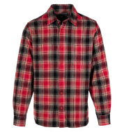 Рубашка SCHOTT Plaid Cotton Flannel Shirt BLACK/RED