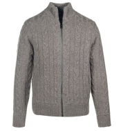Свитер на молнии SCHOTT Wool Blend Cableknit Sweater Jacket TAUPE