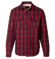 Рубашка SCHOTT Plaid Wool Blend Faux Sherpa Lined CPO Shirt RED
