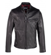 Куртка Schott Waxed Natural Pebbled Cowhide Café Leather Jacket 530 Black