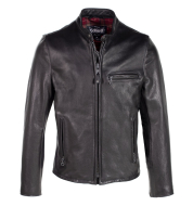 Куртка Schott Waxed Natural Pebbled Cowhide Café Leather Jacket 530 Black