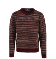 Свитер SCHOTT Fairisle Crewneck Sweater BURGUNDY