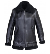 Куртка женская SCHOTT Women's Long Sheepskin B-3 Jacket Ebony