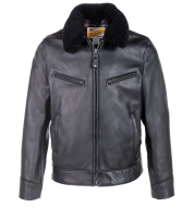 Куртка SCHOTT Antique Cowhide Rancher Jacket with Sheepskin Collar 596 BLACK