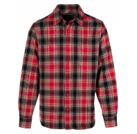 Рубашка SCHOTT Plaid Cotton Flannel Shirt BLACK/RED