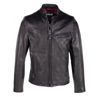 Куртка Schott Waxed Natural Pebbled Cowhide Café Leather Jacket 530 Black