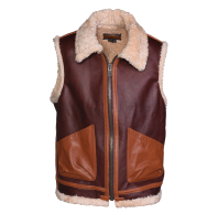 Жилет SCHOTT Mens Leather Vest P267V BROWN