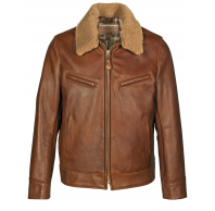 Куртка SCHOTT Antique Cowhide Rancher Jacket with Sheepskin Collar LUGGAGE
