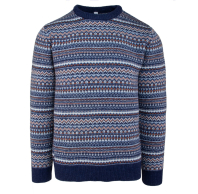 Свитер SCHOTT Fairisle Crewneck Sweater BLUE
